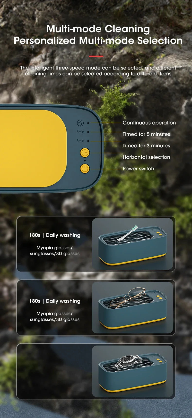 USB Ultrasonic Cleaner -> 3-Level High-Frequency Deep Cleaning Machine
